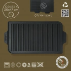 Lava Döküm Dikdörtgen Izgara Çift Yön Hot Plate Döküm Demir Yekpare Çift Kulplu Ölçü 26x47cm