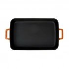 Lava Döküm Dikdörtgen Tepsi. Ölçü 26X40 cm. - TURUNCU