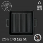 Lava Döküm Kare Izgara Tavası Döküm Demir Yekpare Çift Kulplu Ölçü 26x26cm