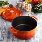 Lava Döküm Sekizli Tencere Tava Seti Trendy Turuncu(Silikon Tutacak Hediyeli)