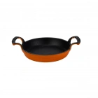 Lava Döküm Yuvarlak Kulplu 16-20 cm Tava Sahan-Turuncu