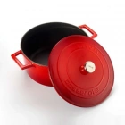 Lava Folk 24 cm Yuvarlak Derin Döküm Tencere-Kırmızı