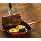 Lava Metal Saplı 26x26 cm Döküm Turuncu Izgara Tava