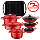 Lava NEO Trendy 12 Parça Kırmızı Döküm Tencere Seti