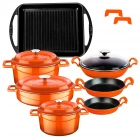 Lava NEO Trendy 12 Parça Turuncu Döküm Tencere Seti