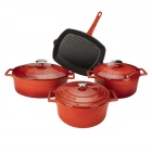 Lava Turka 7 Parça Döküm Kırmızı Tencere Seti