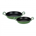 Lava Yuvarlak Kulplu 16-20 cm 2li Döküm Sahan Seti-Yeşil