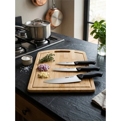 Pirge Comfort 4 Parça Bıçak Seti-Kesme Tahtası Hediyeli