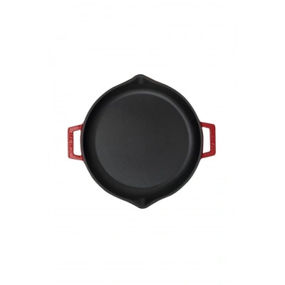 Lava Döküm Metal Kulplu 30 cm Yuvarlak Kızartma Tavası