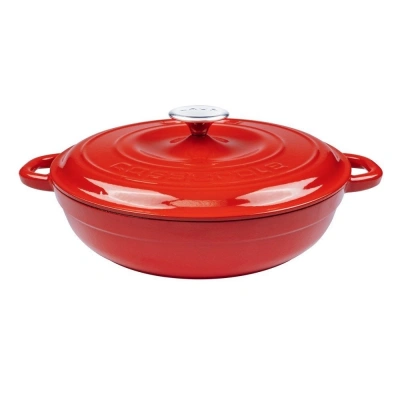 Lava New Heritage Döküm Çok Amaçlı Yayvan Tencere 28 cm Kırmızı