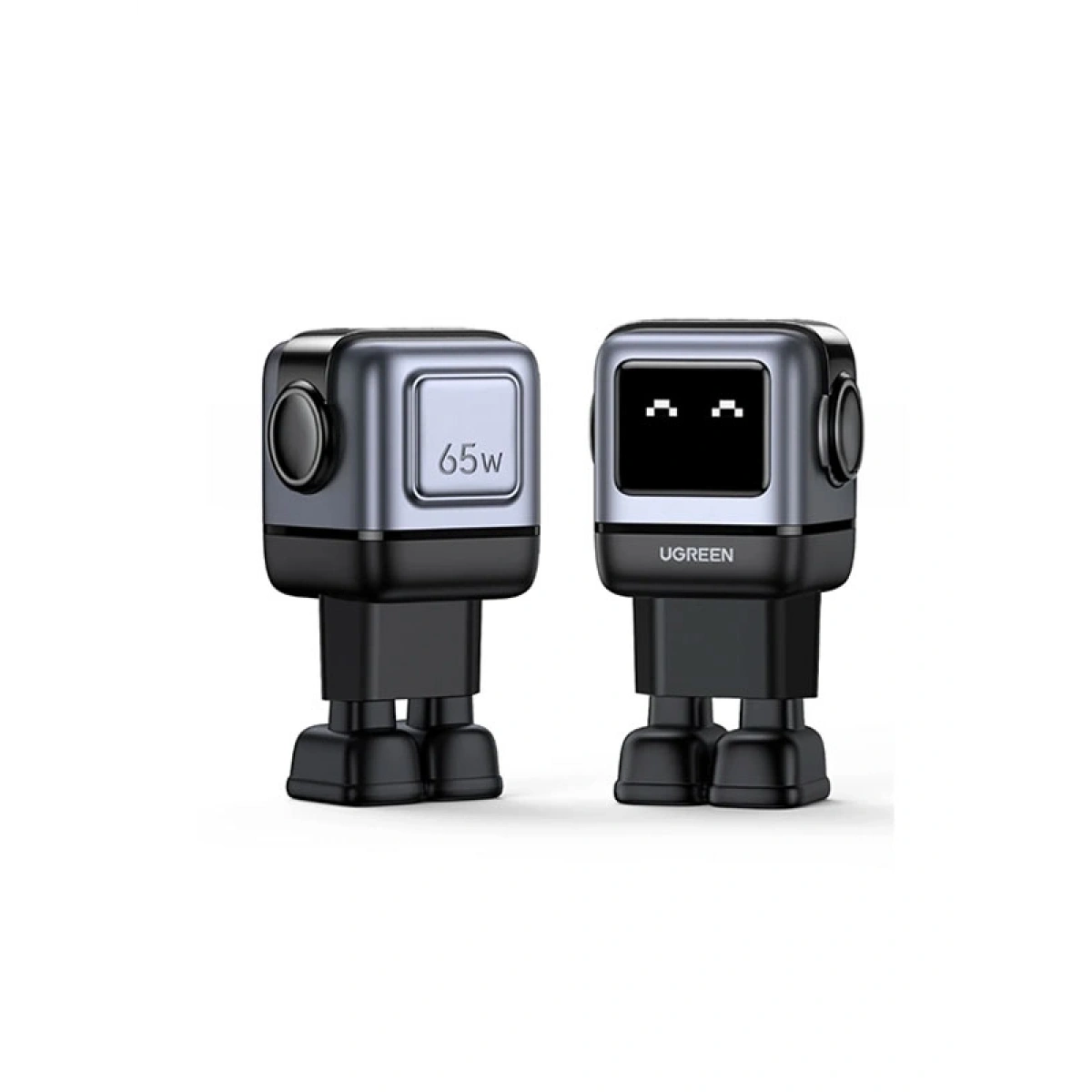 Ugreen Nexode Uno 65W Robot GaN Hızlı Şarj Cihazı 2xUSB-C, 1xUSB-A, Gri