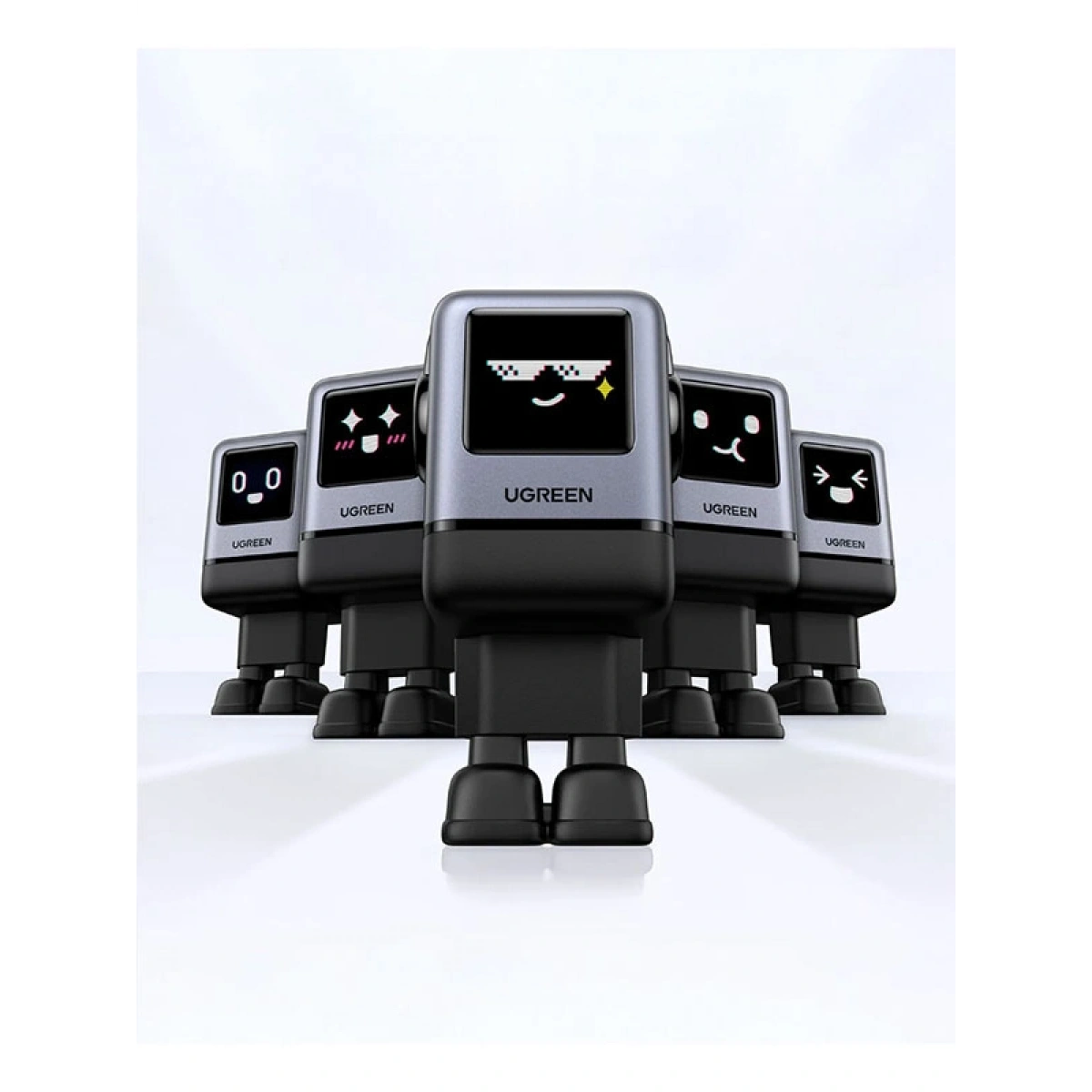 Ugreen Nexode Uno 100W Robot GaN Hızlı Şarj Cihazı 3xUSB-C, 1xUSB-A, Gri