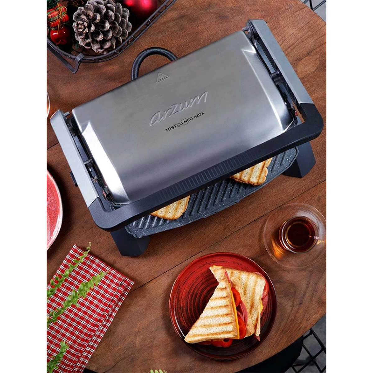 Arzum AR2036 Tostçu Neo Inox Izgara ve Tost Makinesi - Inox
