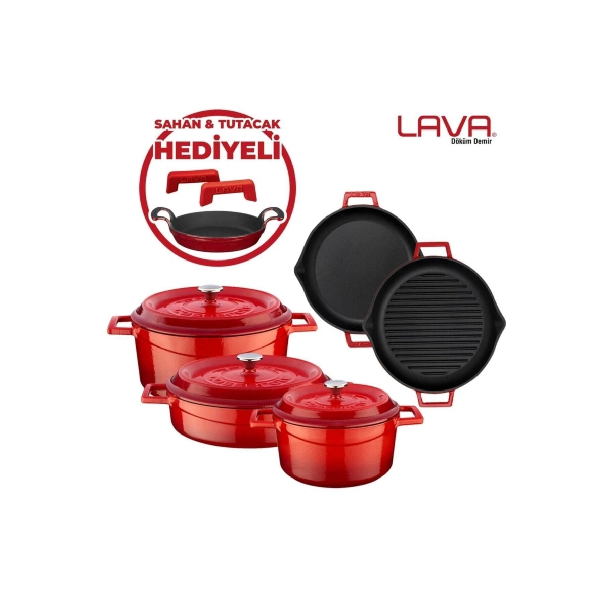 Demir Döküm 5`i Bir Yerde Seti (SAHAN VE SİLİKON SAP HEDİYELİ)