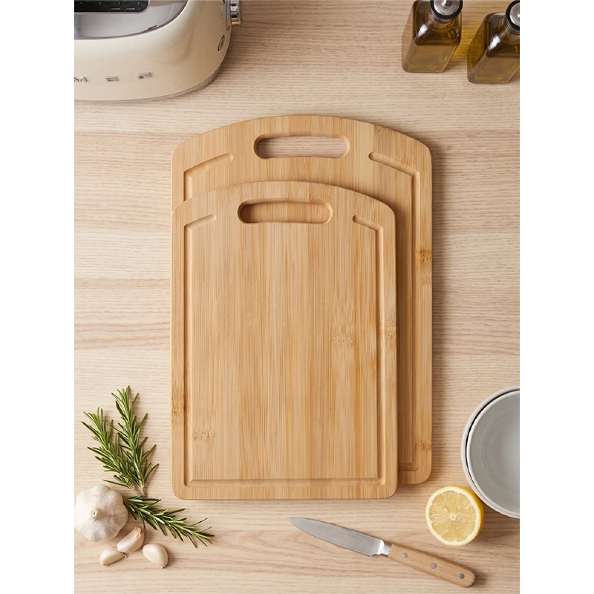 Pirge Bambu Oluklu Kesme Tahtası 33x24/28x20 cm