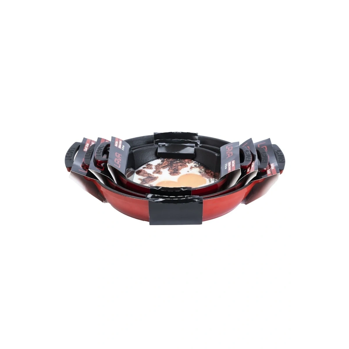 Lava Cam Kapaklı 3li Sahan Seti (16 Cm - 20 Cm-24cm)