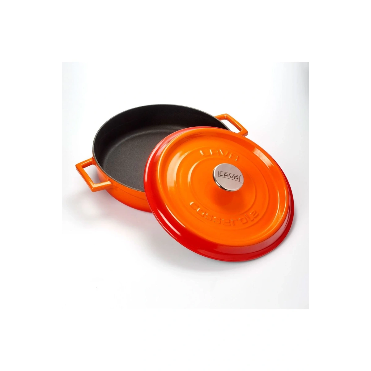 Lava Döküm Sekizli Tencere Tava Seti Trendy Turuncu(Silikon Tutacak Hediyeli)