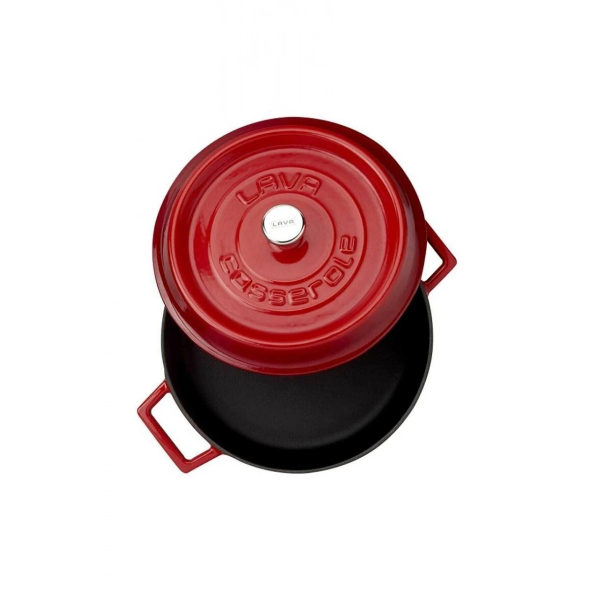 Lava Lava Trendy 28 cm Yayvan Döküm Kırmızı Tencere