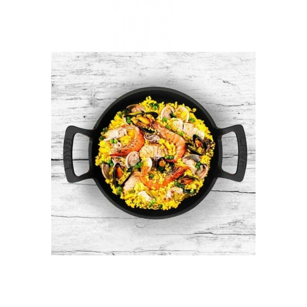 Lava Yuvarlak Yekpare Kulplu Yeşil 20 cm Döküm Sahan