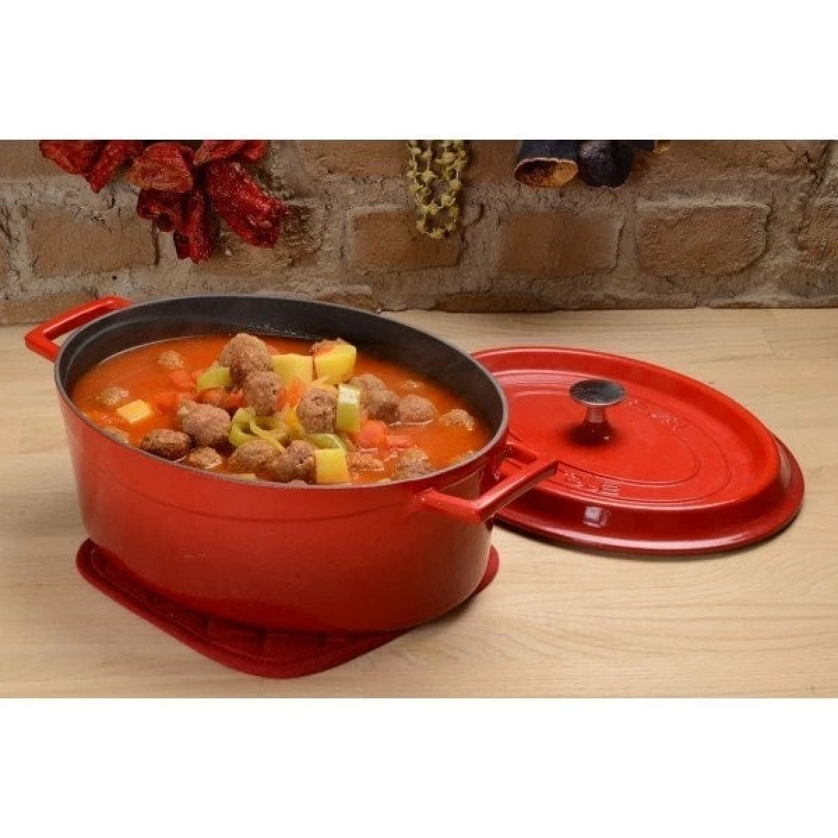 Lava Folk Oval Turuncu 23x29 cm Döküm Tencere