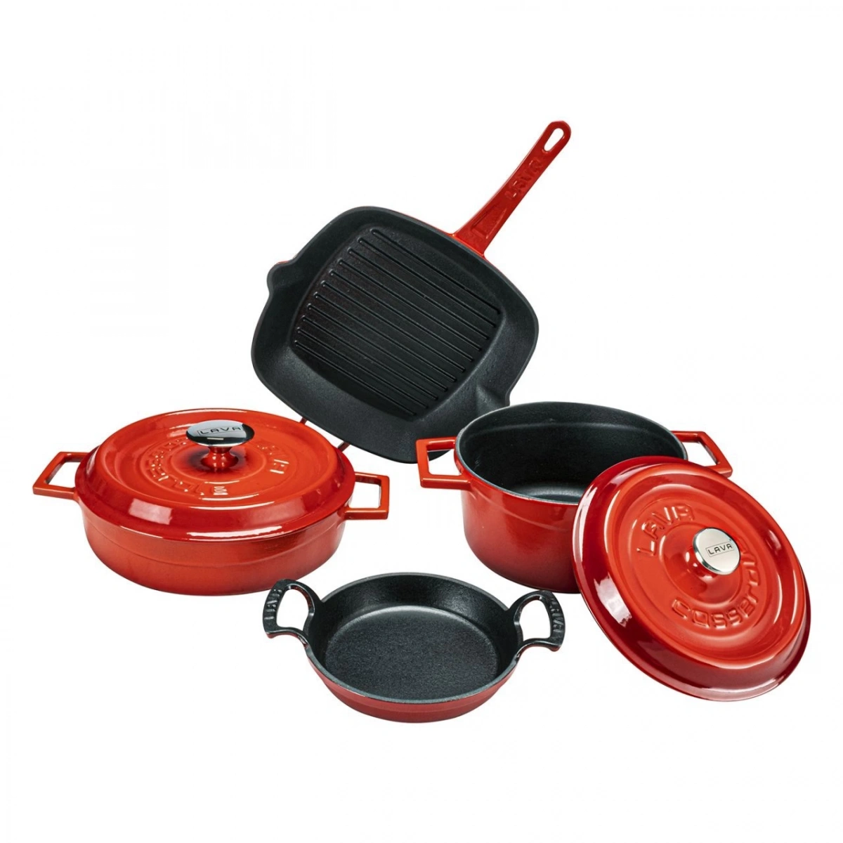 Lava Trendy 6 Parça Kırmızı Döküm Tencere Seti