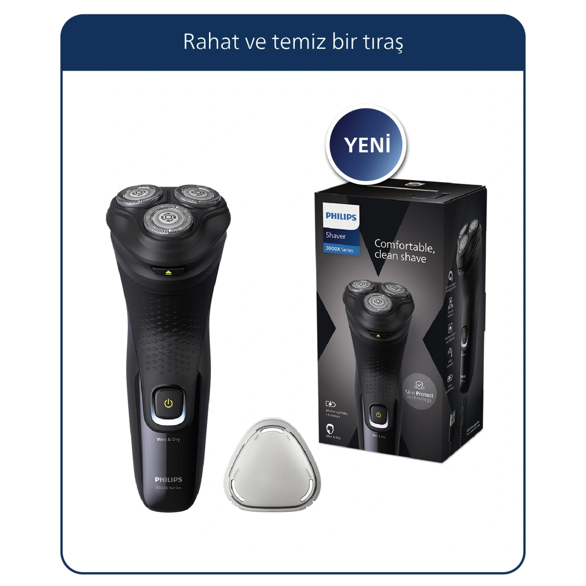 Philips 3000XSerisi Tıraş Makinesi X3021/00,Sinekkaydı Tıraş,Islak ve Kuru Kullanım,Hassas Düzeltici