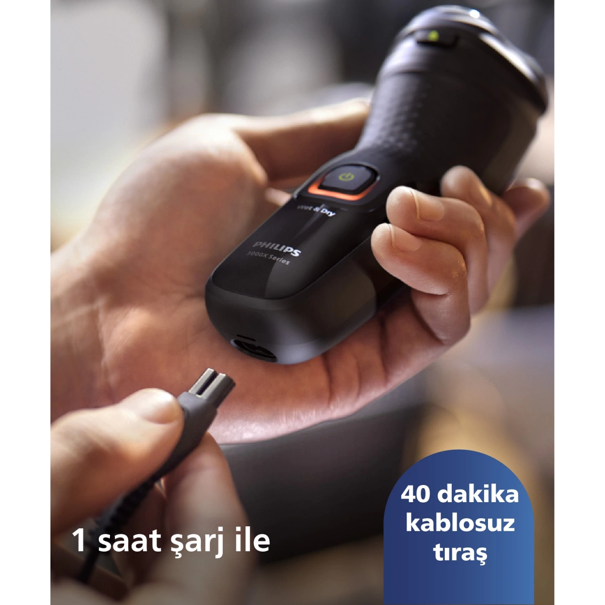 Philips 3000XSerisi Tıraş Makinesi X3021/00,Sinekkaydı Tıraş,Islak ve Kuru Kullanım,Hassas Düzeltici