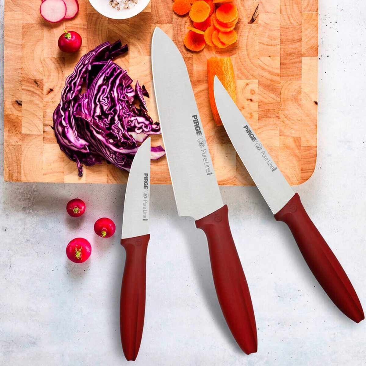 Pirge Pure Line 3lü Mutfak Bıçak Seti - 46021