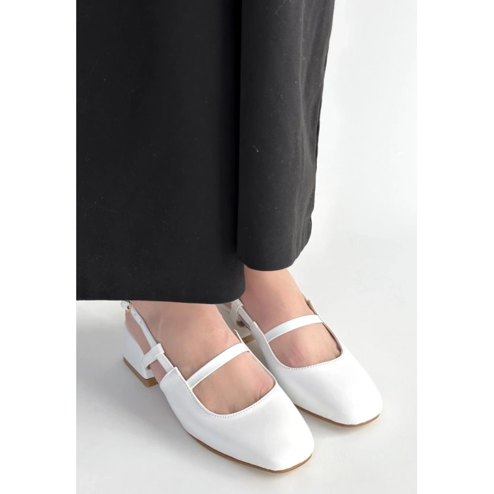 Liva Beyaz Cilt Topuklu Ayakkabı