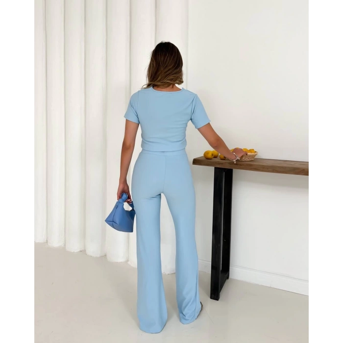 V aksesuarlı ottoman takım mavi s255850