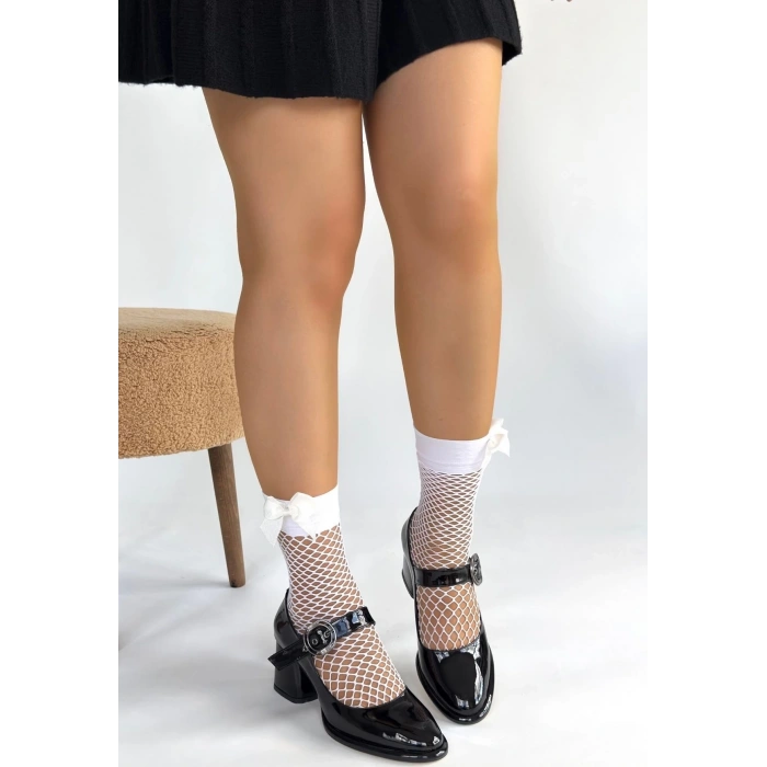 Weys Siyah Rugan Topuklu Ayakkabı