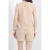 Şortlu Ayrobin takım bej