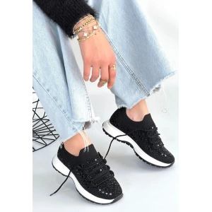 Ceas Siyah Triko Bağcıklı Spor Ayakkabı