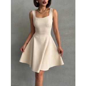 Kadın kare yaka kısa elbise s251188