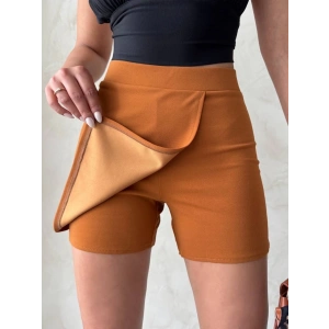 Kapaklı şort etek camel s208