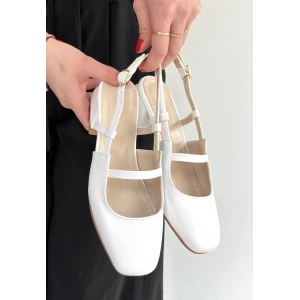 Liva Beyaz Cilt Topuklu Ayakkabı