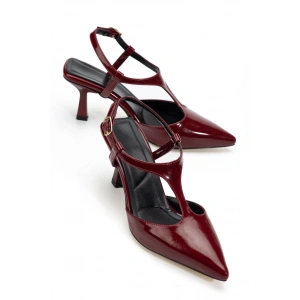 Tula Bordo Rugan Topuklu Ayakkabı