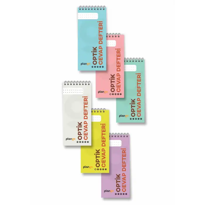 Optik Cevap Defteri TÜM RENKLER (6 Adet - 300 Sayfa) Sınava Hazırlık Optik Form Defteri - Plango
