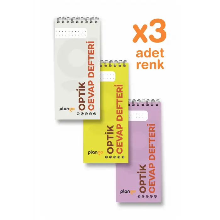 Optik Cevap Defteri YENİ KARMA (3 Adet - 150 Sayfa) Sınava Hazırlık Optik Form Defteri - Plango