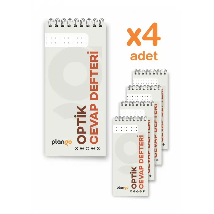 Optik Cevap Defteri KUM BEYAZI (4 Adet - 200 Sayfa) Sınava Hazırlık Optik Form Defteri - Plango