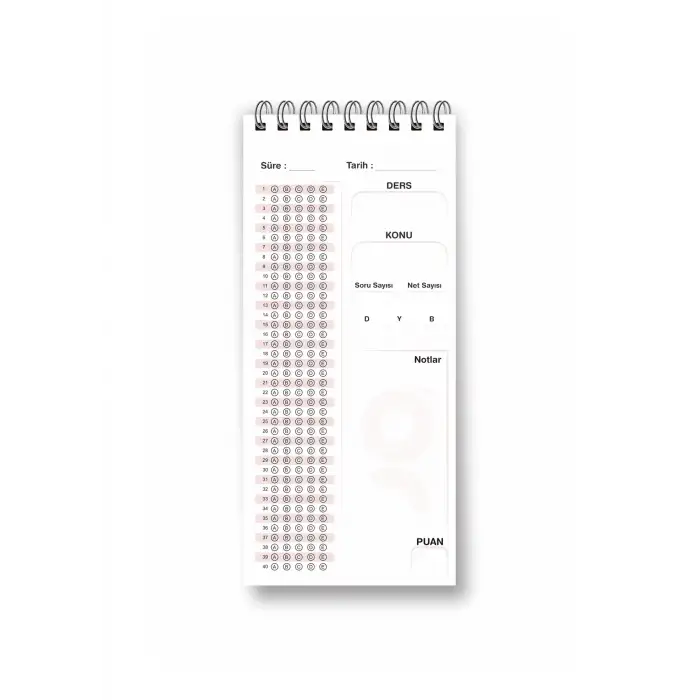 Optik Cevap Defteri MOR (4 Adet - 200 Sayfa) Sınava Hazırlık Optik Form Defteri - Plango