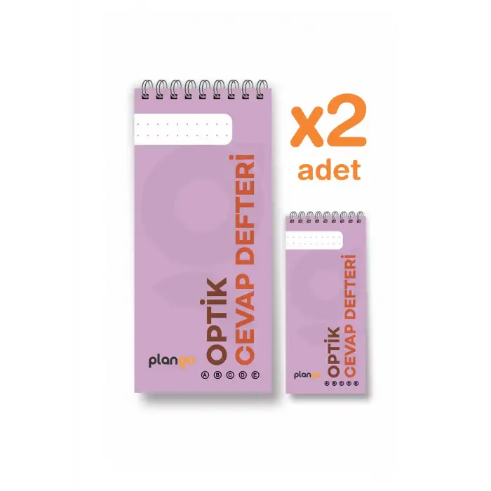 Optik Cevap Defteri MOR (2 Adet - 100 Sayfa) Sınava Hazırlık Optik Form Defteri - Plango