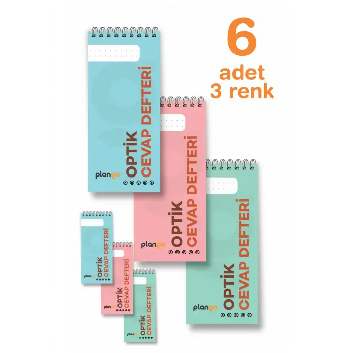 Optik Cevap Defteri KARMA (6 Adet - 300 Sayfa) Sınava Hazırlık Optik Form Defteri - Plango