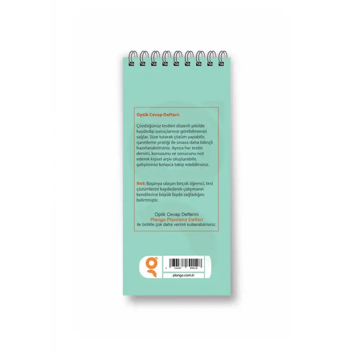 Optik Cevap Defteri YEŞİL (4 Adet - 200 Sayfa) Sınava Hazırlık Optik Form Defteri - Plango