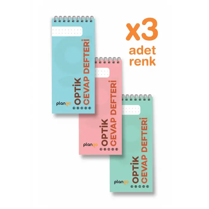 Optik Cevap Defteri KARMA (3 Adet - 150 Sayfa) Sınava Hazırlık Optik Form Defteri - Plango