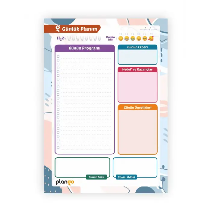 Plango Çek Kopar Günlük Planlayıcı - Ders Çalışma Planlayıcı - Planlama Defteri