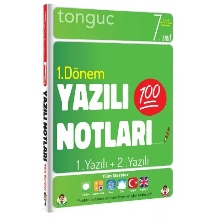 7. Sınıf Yazılı Notları 1. Dönem 1 ve 2. Yazılı Konu Özetli - Tonguç Yayınları