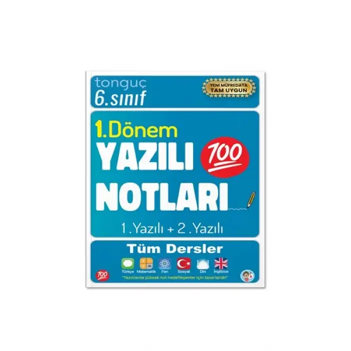 6. Sınıf Yazılı Notları 1. Dönem 1 ve 2. Yazılı Notları Konu Özetli - Tonguç Yayınları