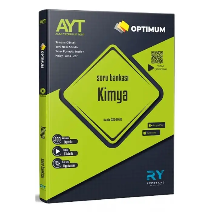 OPTİMUM AYT Kimya Tamamı Video Çözümlü Soru Bankası Akıllı Tahta Uyumlu Referans Yayınları