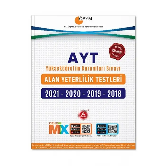2021 2020 2019 2018 AYT Tıpkı Basım Deneme Paketi
